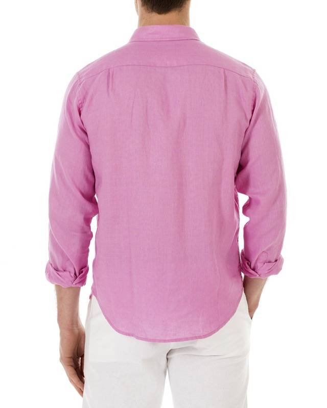 HERREN Leinenhemd In Rosa