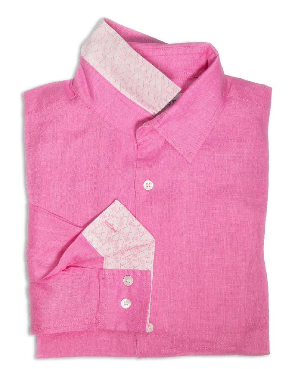 HERREN Leinenhemd in rosa