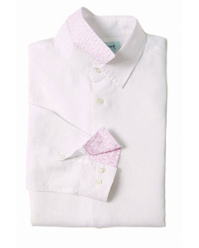 HERREN Leinenhemd in weiß