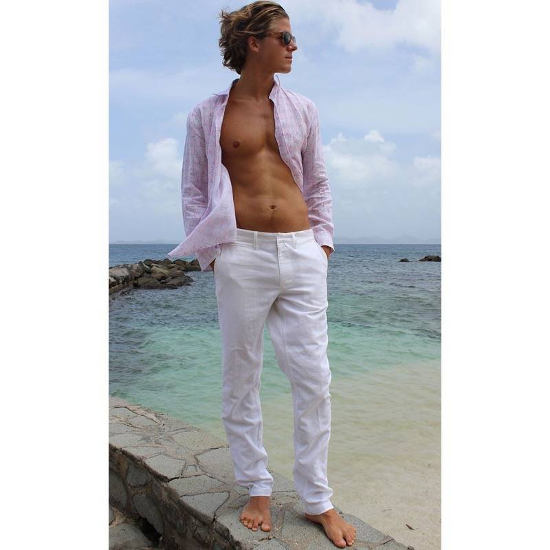 HERREN Leinenhose In Weiß