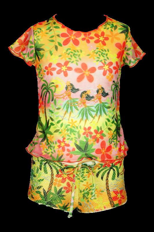 KINDER Baby T-Shirt Hula In Gelb