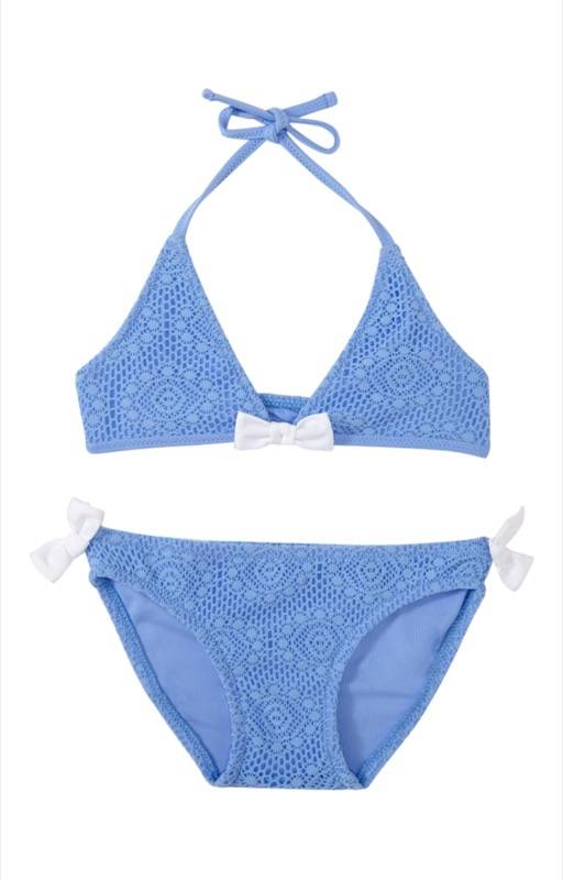 KINDER Girls Bonnie Triangle Bikini Blue