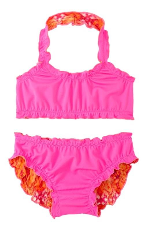 KINDER Girls Clara Triangle Bikini Coral Print