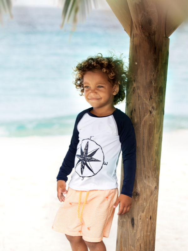 KINDER Girls Key West Swim Shirt Navy