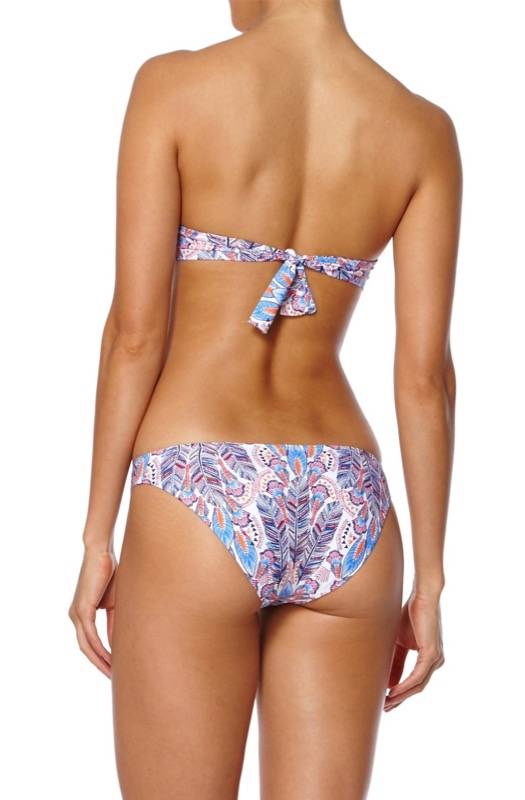 SALE Martinique Padded Bandeau Bikini Mit Feder-Print
