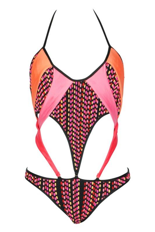 SALE Monokini aus geflochtenem Stoff in Multi Color