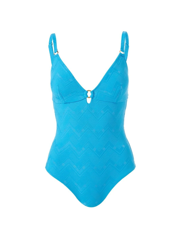 NEUHEITEN Havana Padded Badeanzug Zigzag Azure