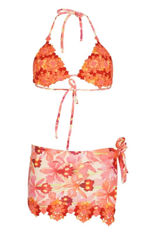 SALE Padded Triangel Bikini Mit Floralen Häkeldetails