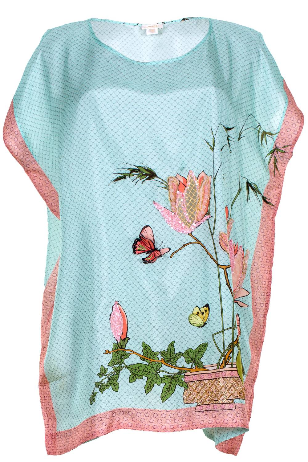 RESORTWEAR Bestickter Poncho aus Seide