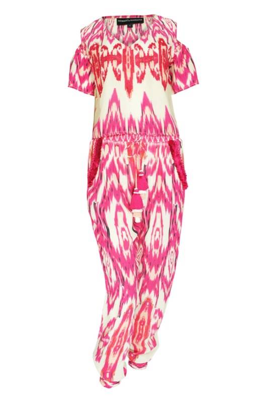 RESORTWEAR Ikat Hose In Pink Mit Quasten