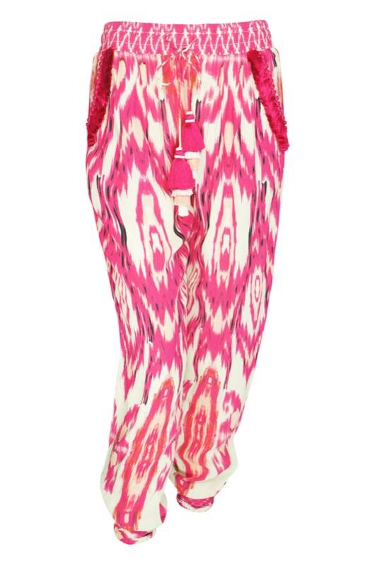 RESORTWEAR Ikat Hose in Pink mit Quasten