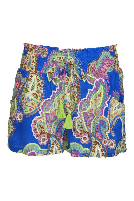 RESORTWEAR Seidenshort im Mustermix mit Pailletten