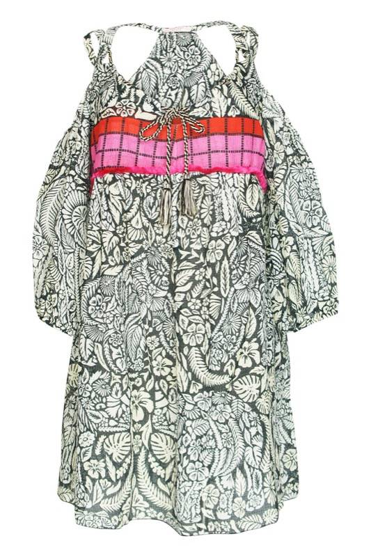 SALE Aloha schuterfreies Minikleid in schwarz