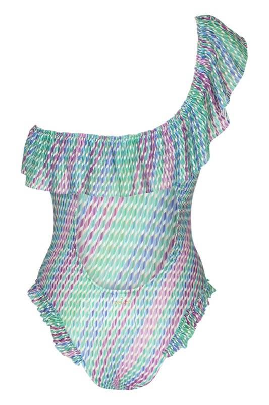 SALE Asymmetrischer Padded Badeanzug In Grün