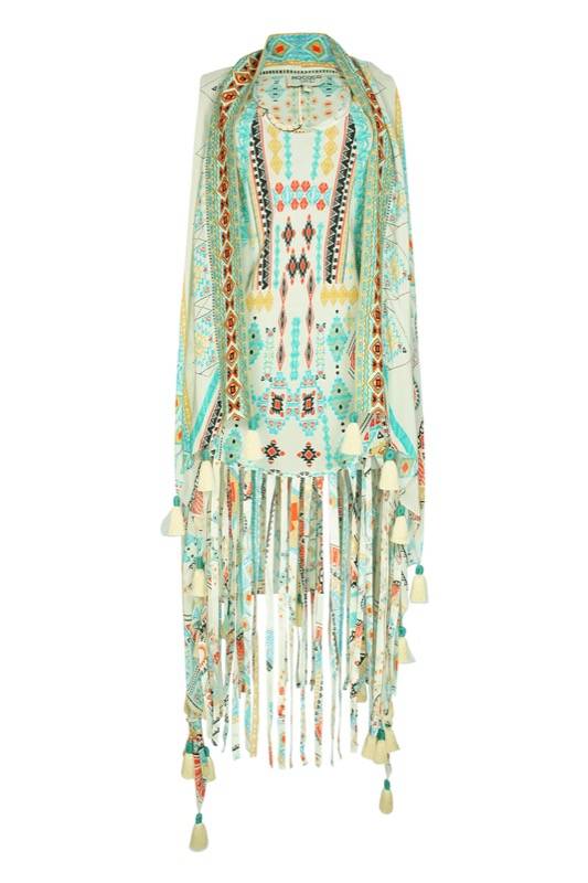 SALE Aztec Kleid Mit Fransen