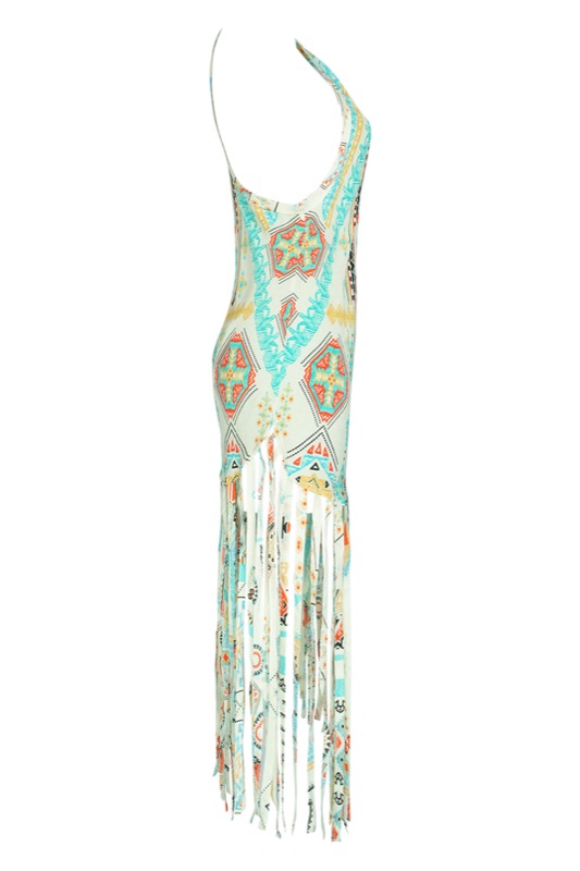 SALE Aztec Kleid Mit Fransen
