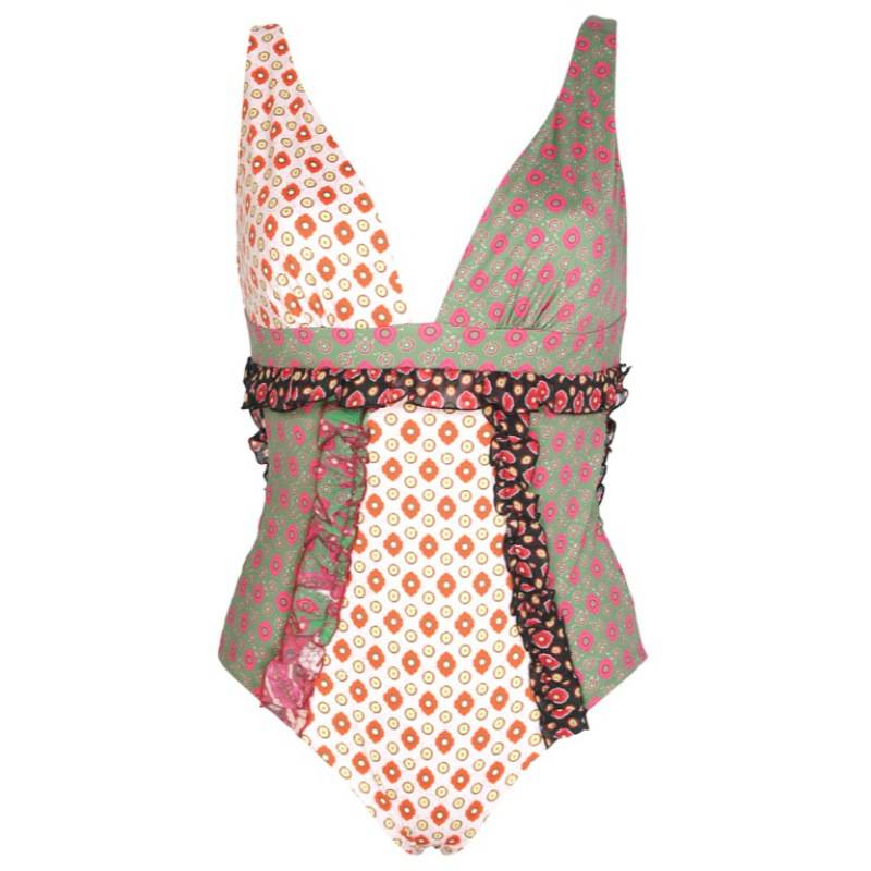 SALE Badeanzug im Mustermix Grün