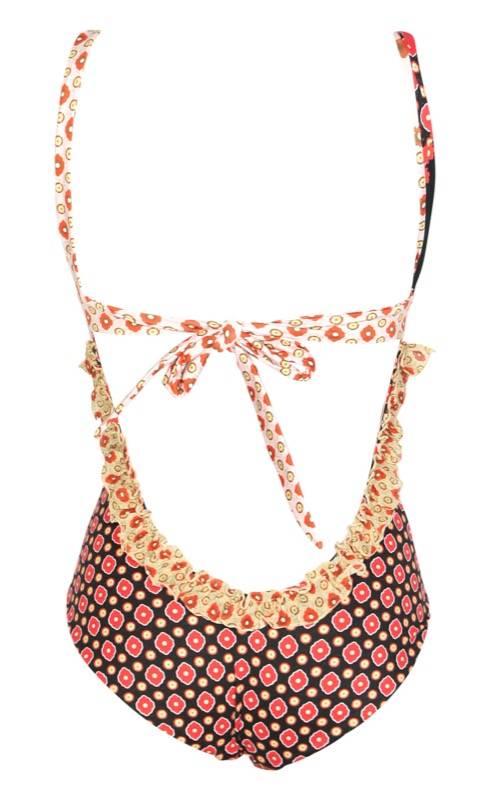 SALE Badeanzug Im Mustermix Schwarz