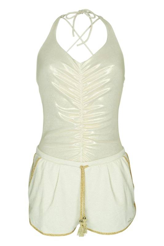 SALE Badeanzug Metallic In Gold