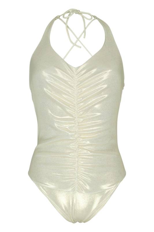 SALE Badeanzug Metallic in gold