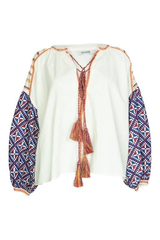 SALE Balloon Bluse weiß mit Stickerei