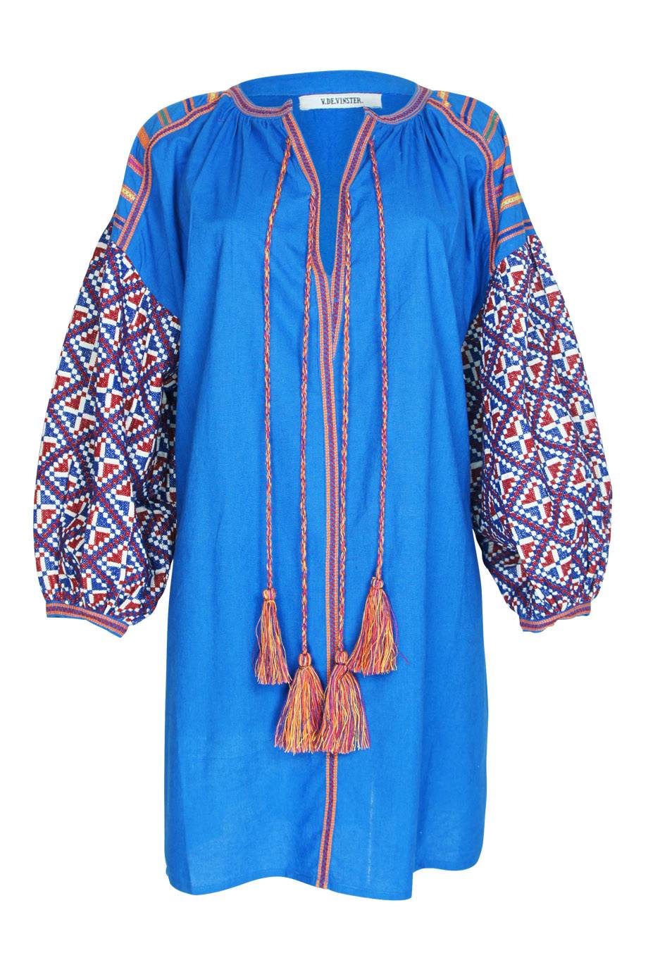 SALE Balloon Tunika blau mit Stickerei