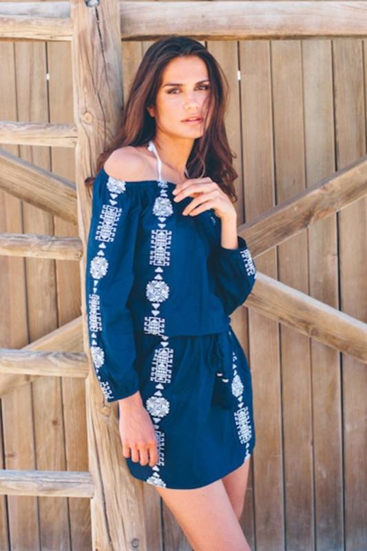 SALE Bardot Kleid In Dunkelblau