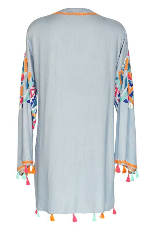 SALE Bestickte Boho Tunika Mit Quasten