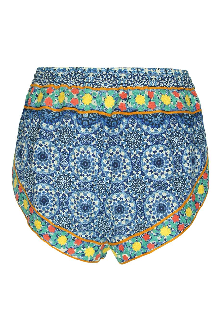 SALE Bestickte Mosaik Short Mit Quasten