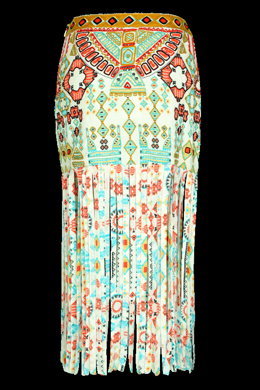 SALE Bestickter Aztec Rock Mit Fransen