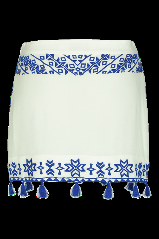 SALE Bestickter Indigo Rock Mit Quasten