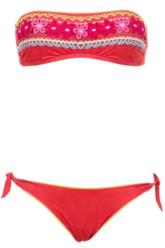 SALE Bestickter Padded Bandeau Bikini