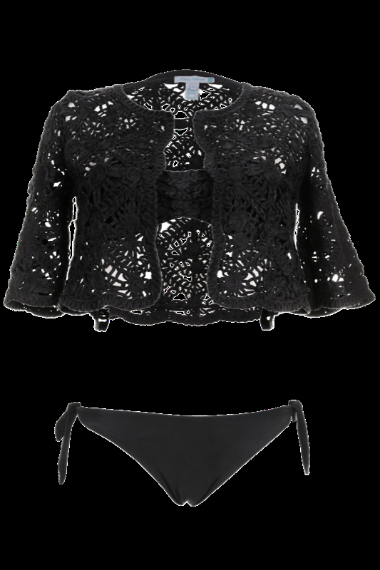 SALE Bolero In Mondänem Schwarz Und Häkel-Look