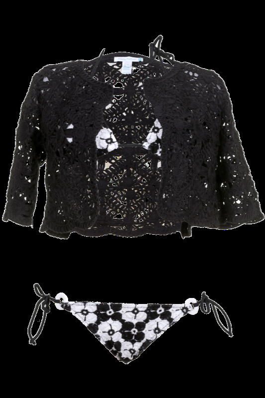 SALE Bolero In Mondänem Schwarz Und Häkel-Look