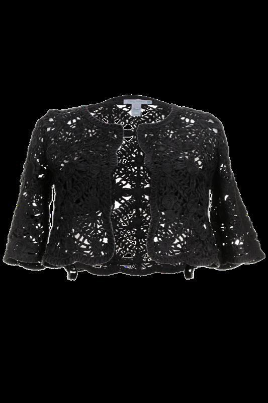 SALE Bolero in mondänem Schwarz und Häkel-Look