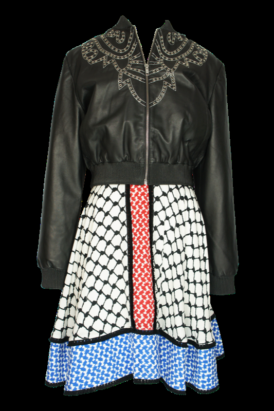 SALE Bomber Lederjacke Mit Nietenbesatz