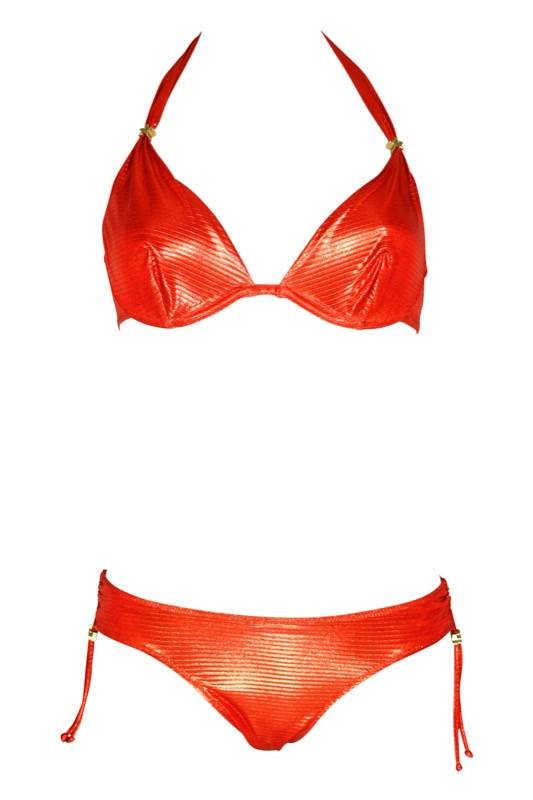 SALE Bügel-Bikini im Metallic-Look orange