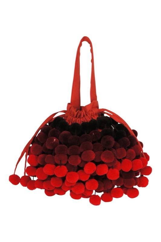 SALE Charlotte Pompom Tasche in rot