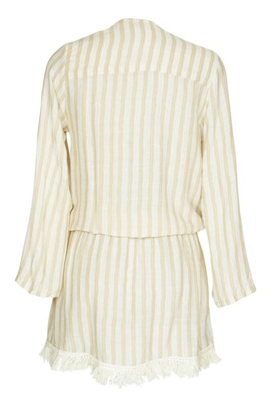 SALE Chole Fransen Tunika Mit Streifen In Beige