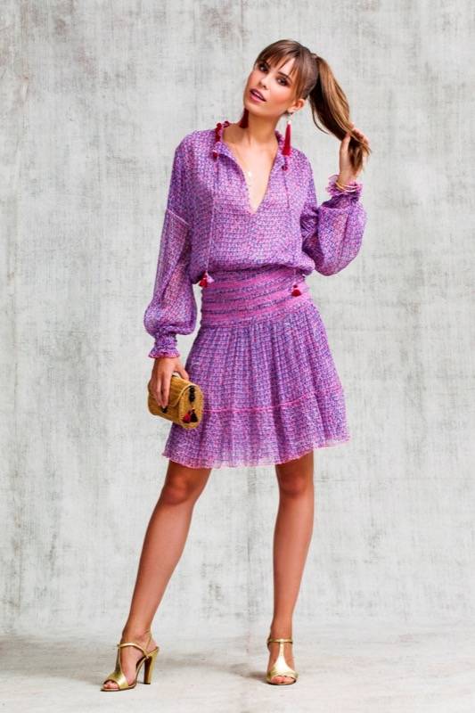 SALE Clara Minikleid In Pink Geo Flower