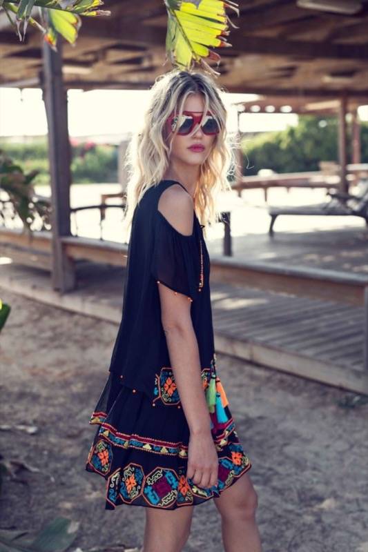 SALE Coastland Seiden-Tunika Mit Strickerei