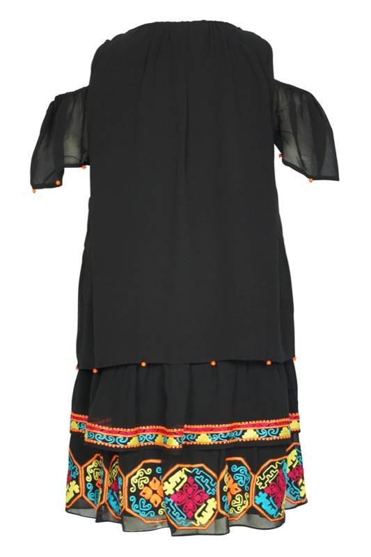 SALE Coastland Seiden-Tunika Mit Strickerei