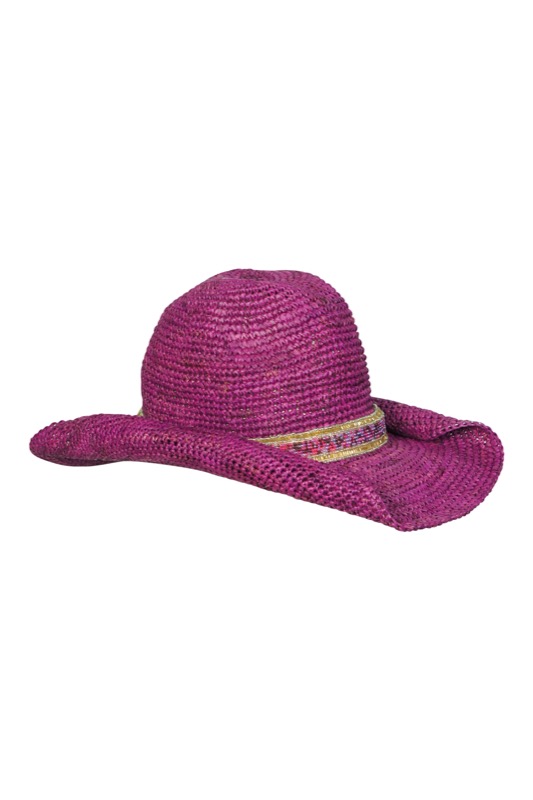 SALE Cowboyhut In Magenta Mit Perlenbesatz