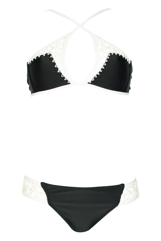 SALE Criss Cross Bikini mit Häkeldetails