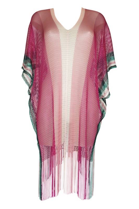 SALE Dahlia Madagacar Poncho mit Fransen