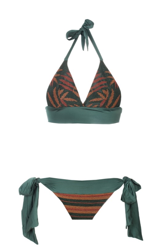 SALE Elysium Halter Triangel Bikini In Grün