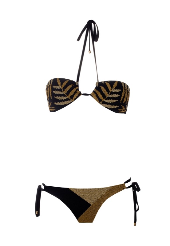 SALE Elysium Padded Bandeau Bikini In Schwarz