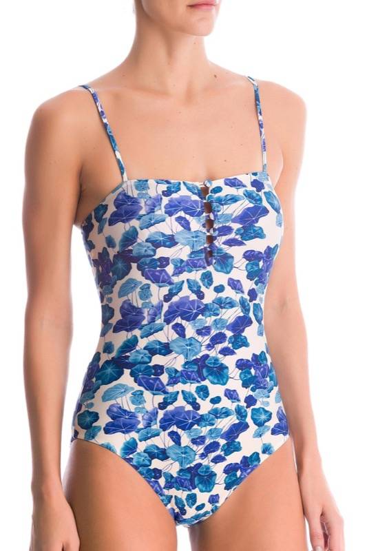 SALE Floraler Badeanzug Mit Knöpfen