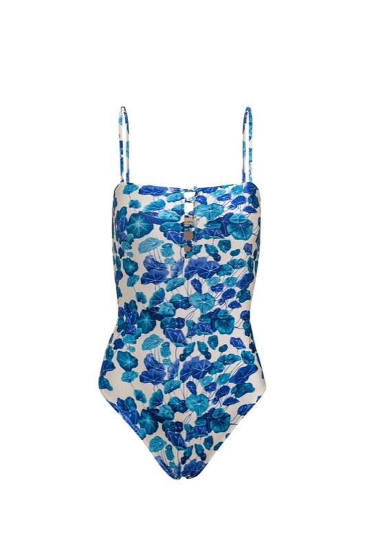 SALE Floraler Badeanzug mit Knöpfen