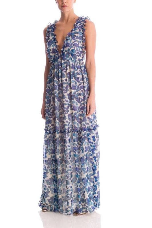 SALE Florales Maxikleid Aus Seide